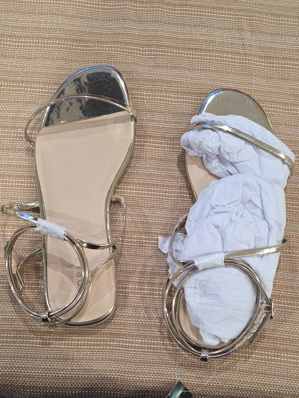 torrid Gold Metallic Circle-Strap Flat Sandals